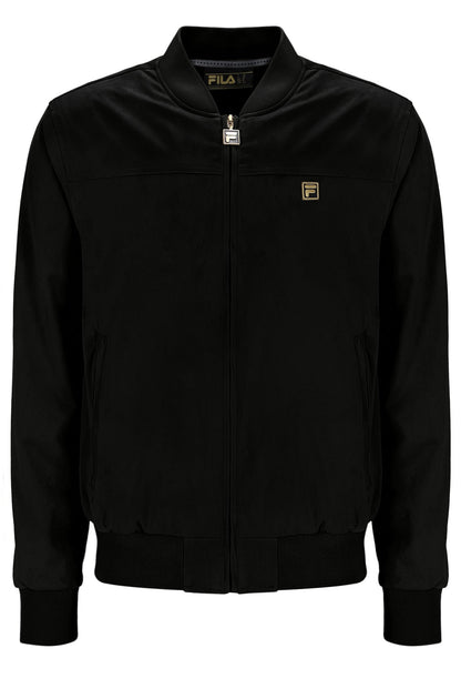 Black Dean Full Zip Faux Suede Jacket - Black