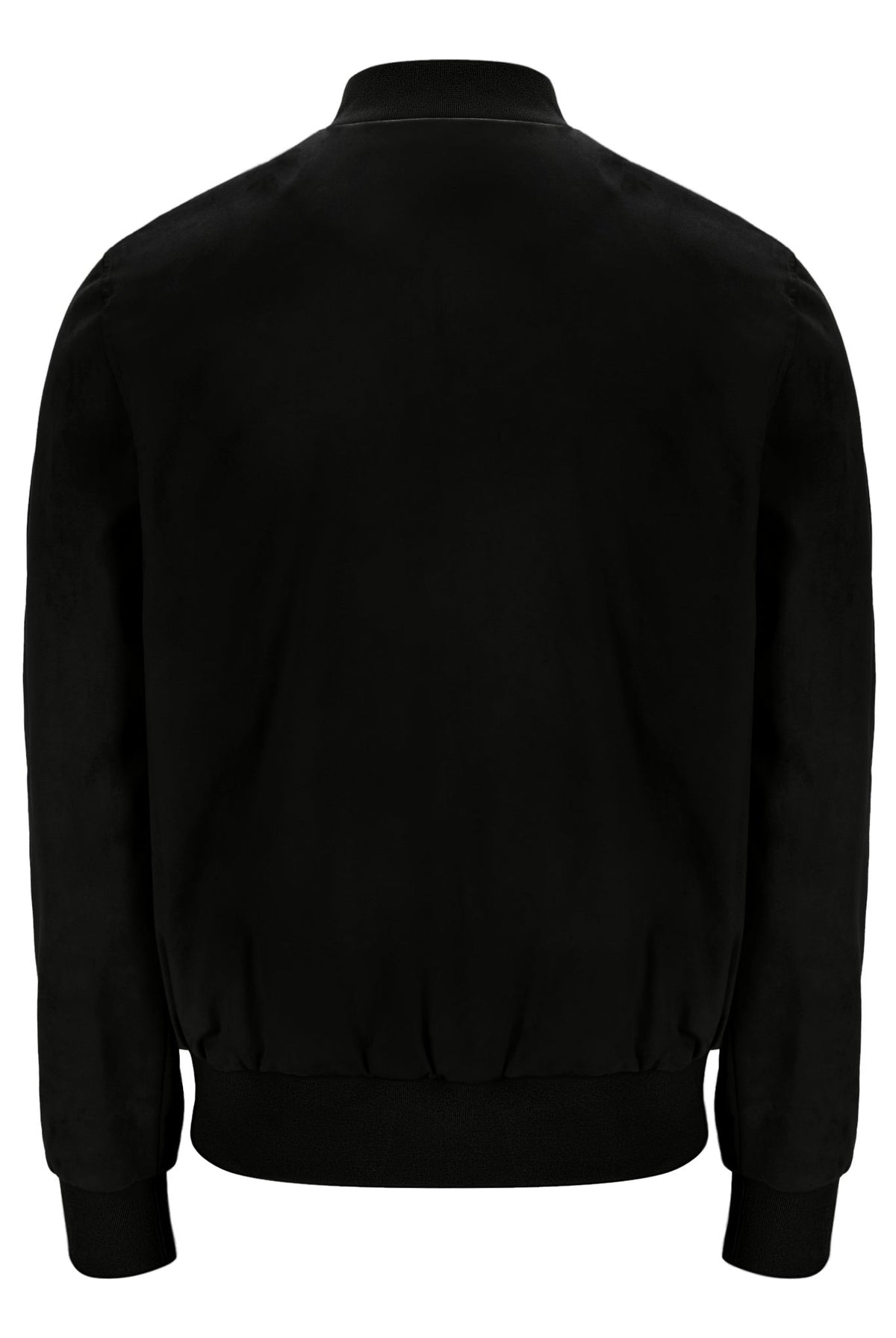 Black Dean Full Zip Faux Suede Jacket - Black