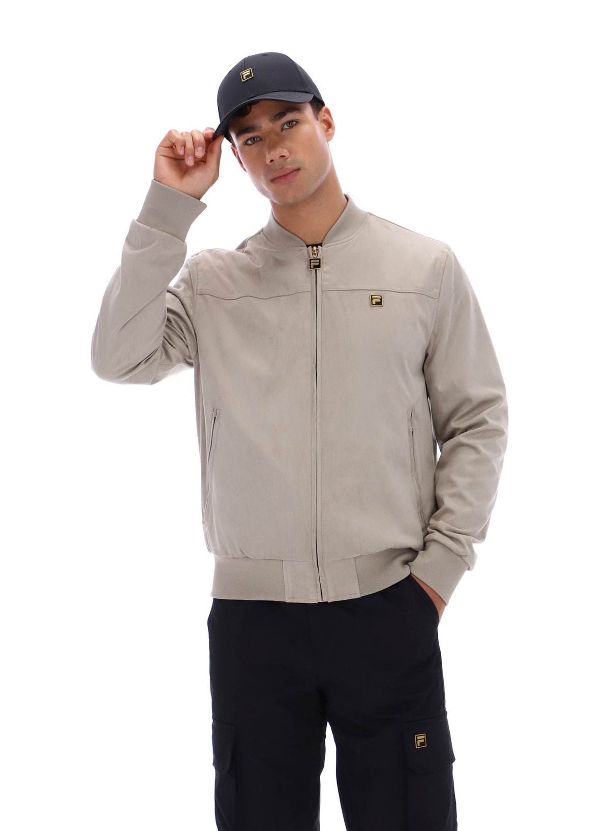 Vintage Khaki Dean Full Zip Faux Suede Jacket - Vintage Khaki