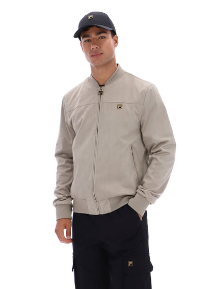 Vintage Khaki Dean Full Zip Faux Suede Jacket - Vintage Khaki