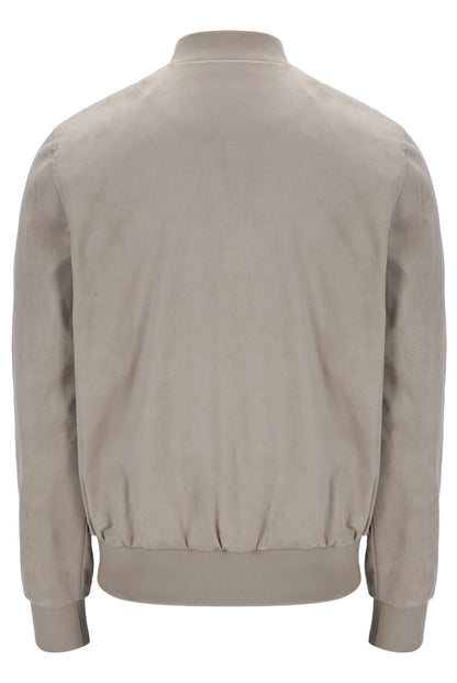 Vintage Khaki Dean Full Zip Faux Suede Jacket - Vintage Khaki