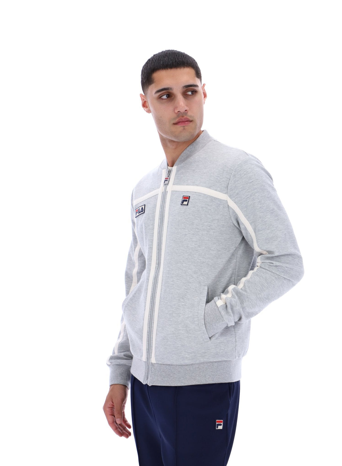 Grey Marl Emilio Track Top - Grey Marl