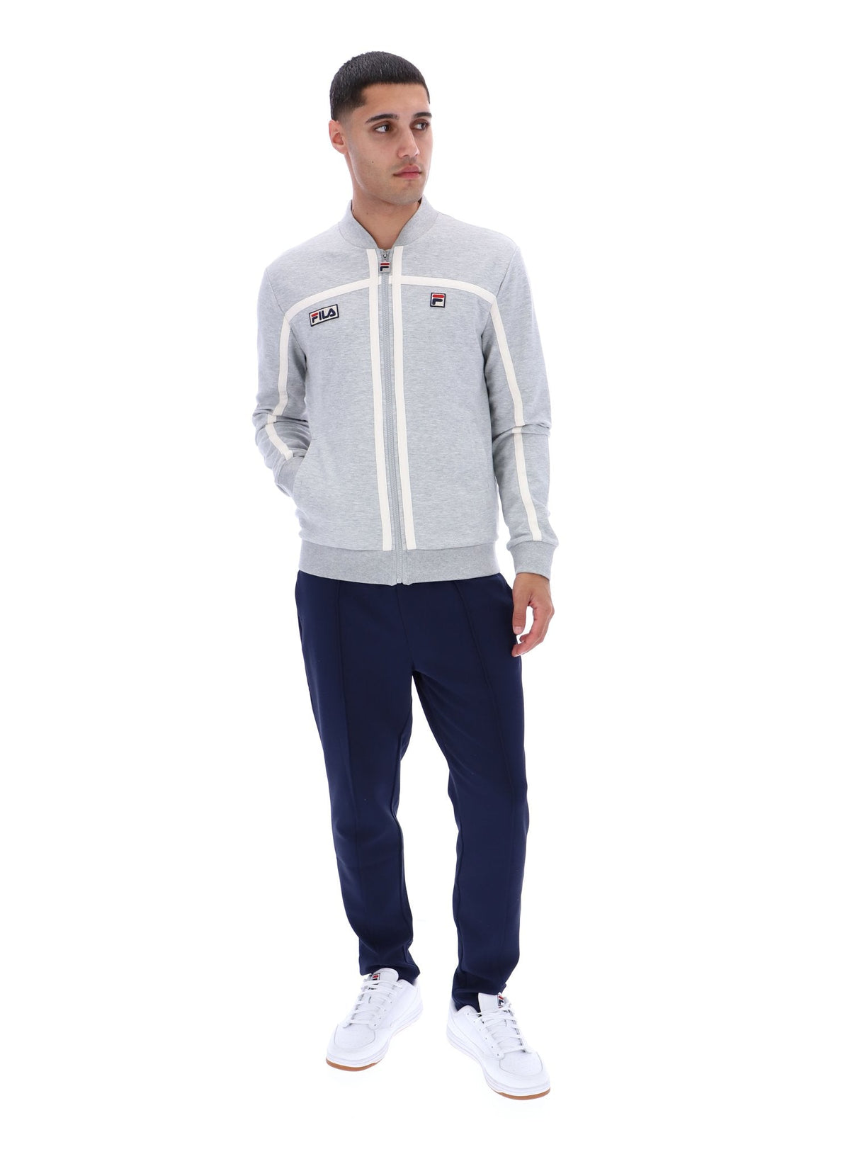 Grey Marl Emilio Track Top - Grey Marl