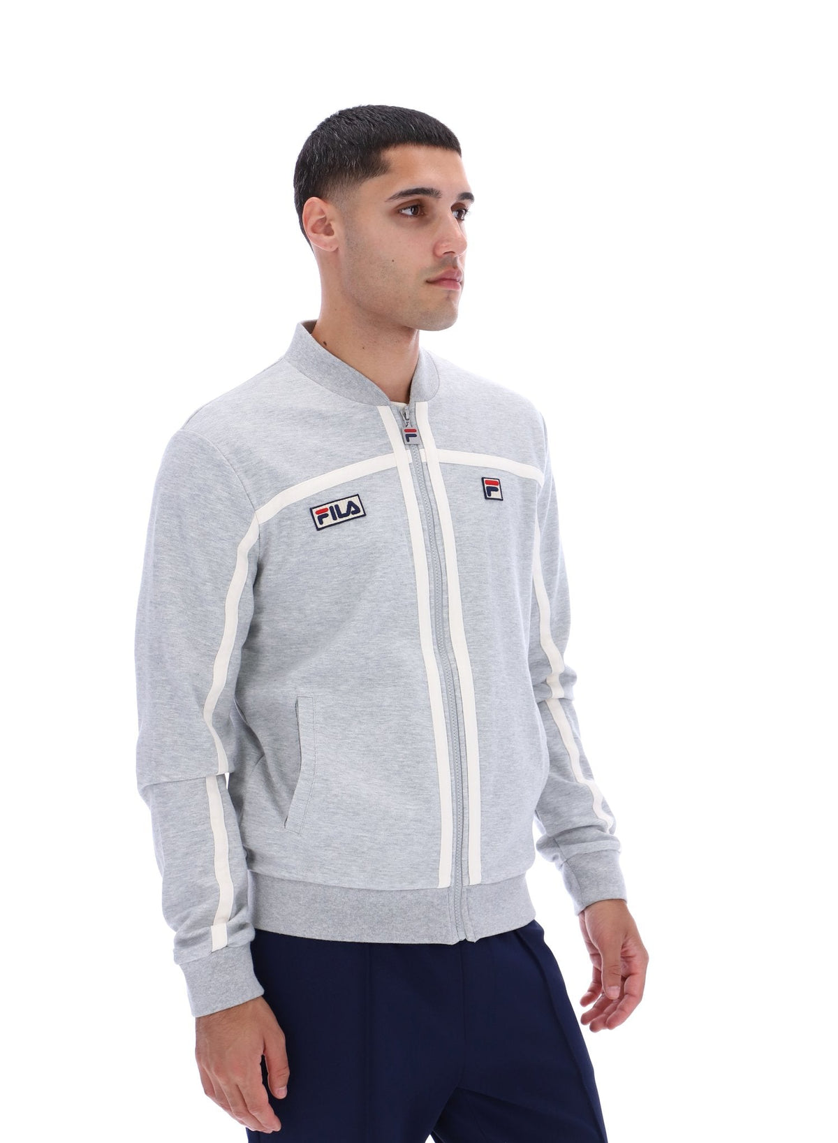 Grey Marl Emilio Track Top - Grey Marl