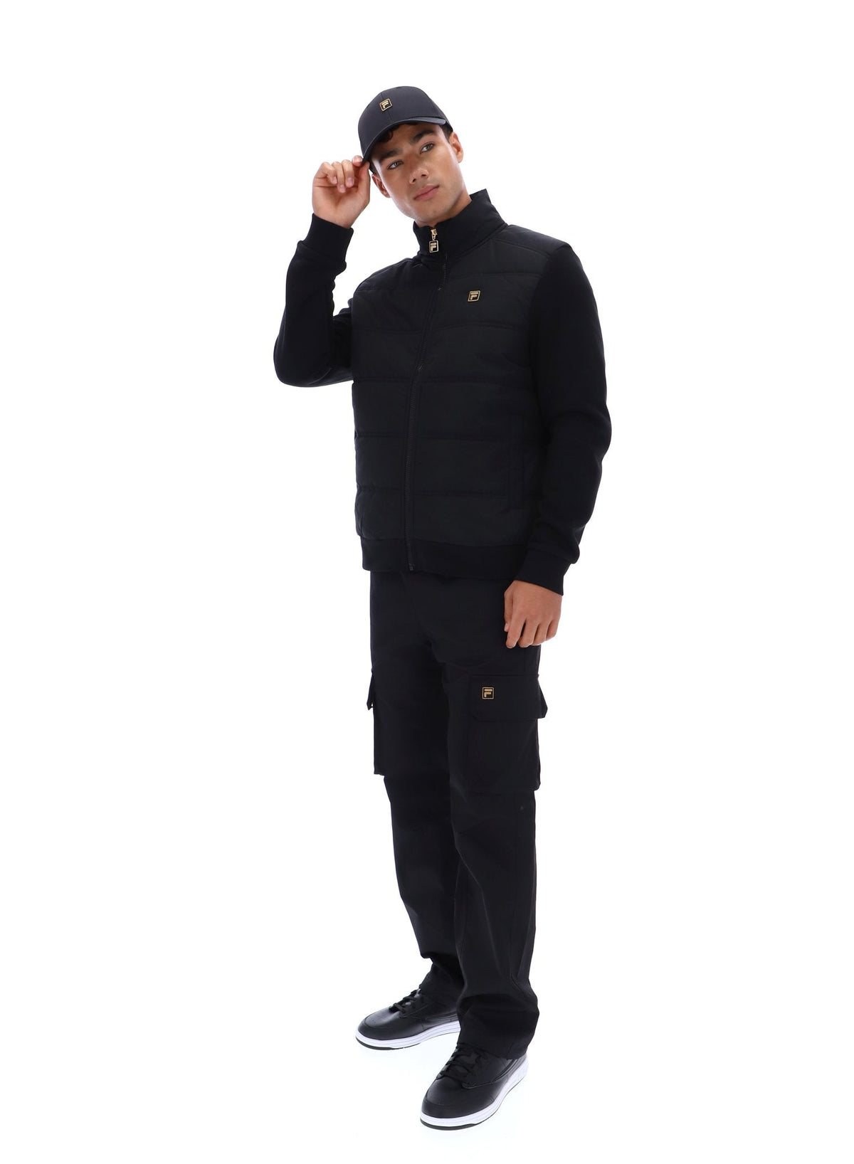 Black Jerry Full Zip Padded Jacket - Black