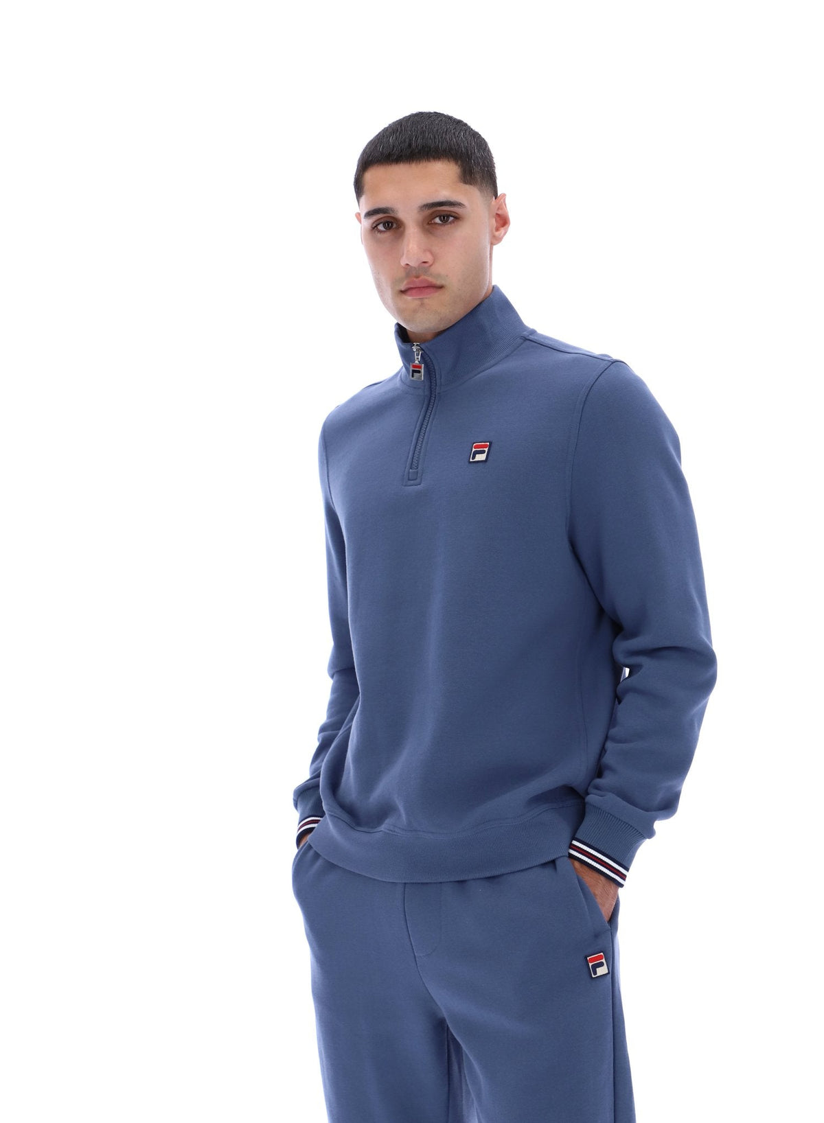 Vintage Indigo Ramy F-Box 1/4 Zip Up Jumper - Vintage Indigo
