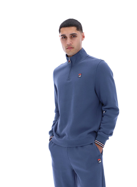 Vintage Indigo Ramy F-Box 1/4 Zip Up Jumper - Vintage Indigo