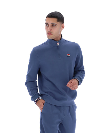 Vintage Indigo Ramy F-Box 1/4 Zip Up Jumper - Vintage Indigo