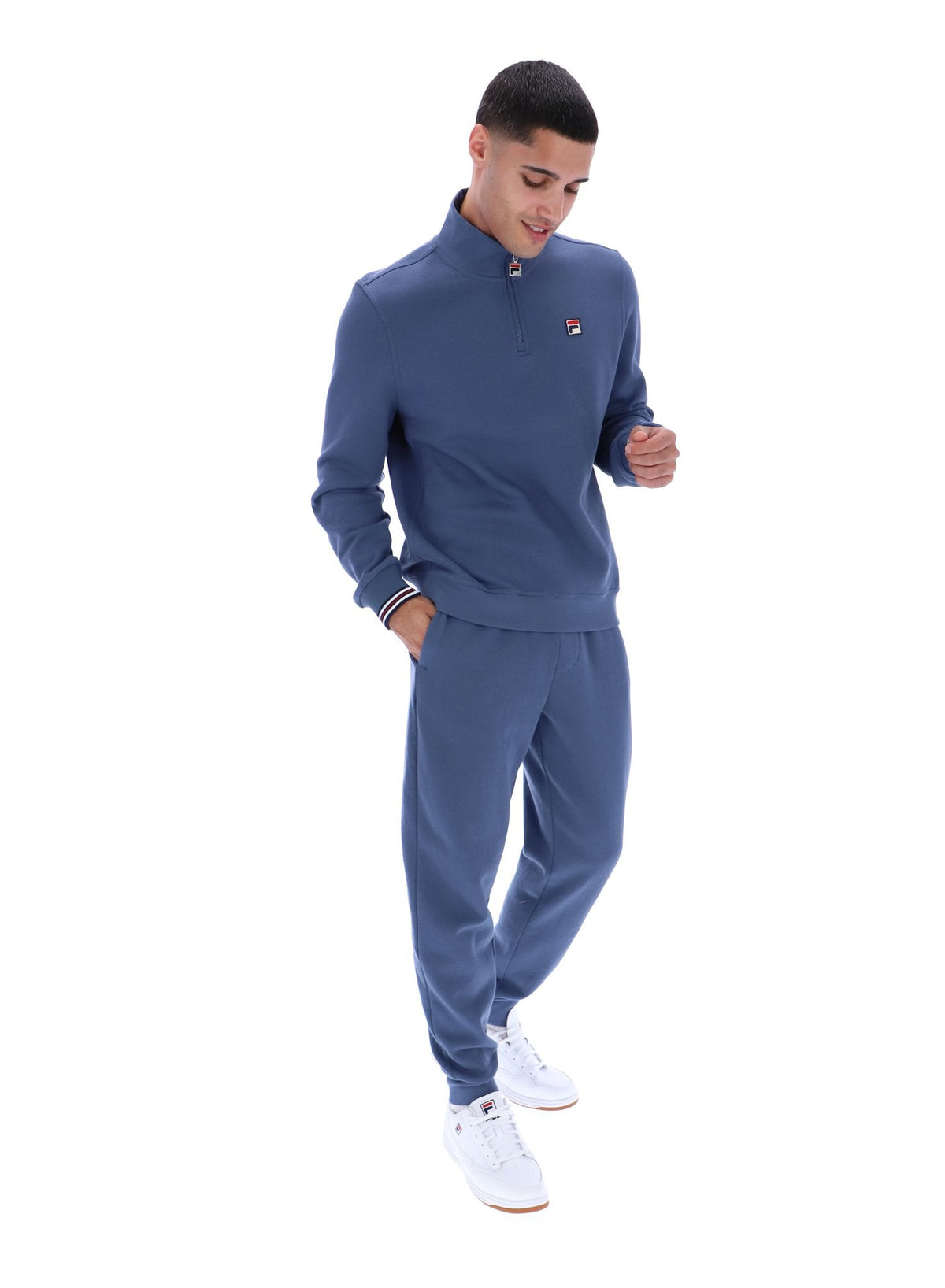 Vintage Indigo Ramy F-Box 1/4 Zip Up Jumper - Vintage Indigo