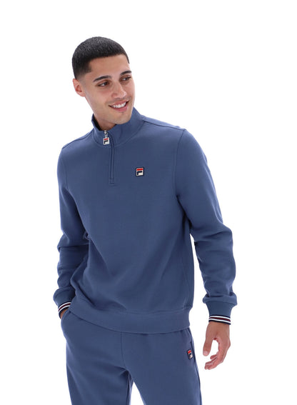 Vintage Indigo Ramy F-Box 1/4 Zip Up Jumper - Vintage Indigo