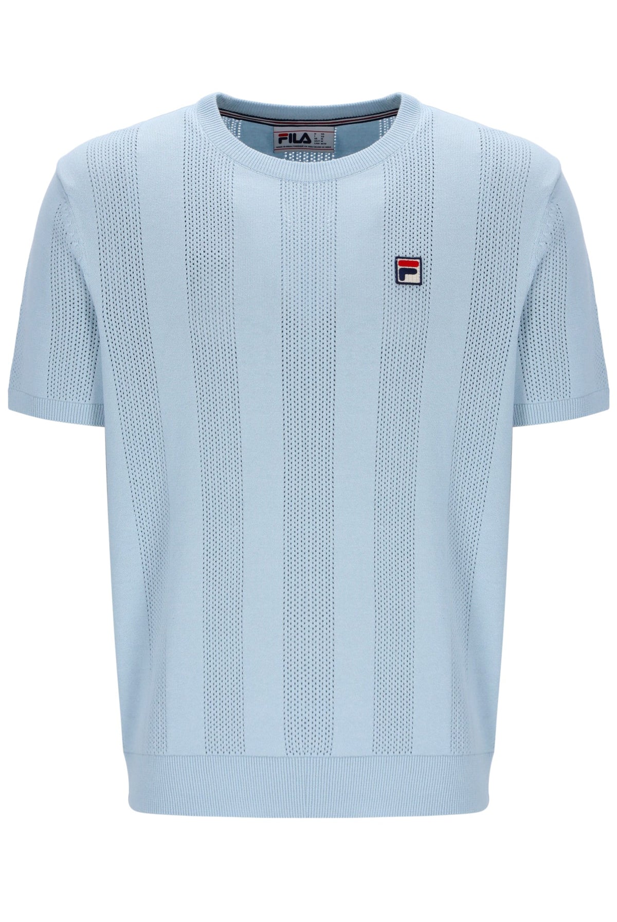 Skyway Corrado Knitted Panel Tee - Calming Baby Blue