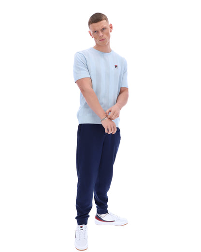 Skyway Corrado Knitted Panel Tee - Calming Baby Blue