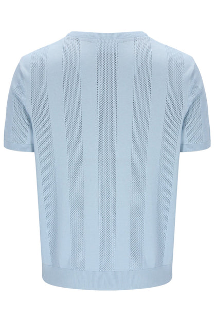 Skyway Corrado Knitted Panel Tee - Calming Baby Blue