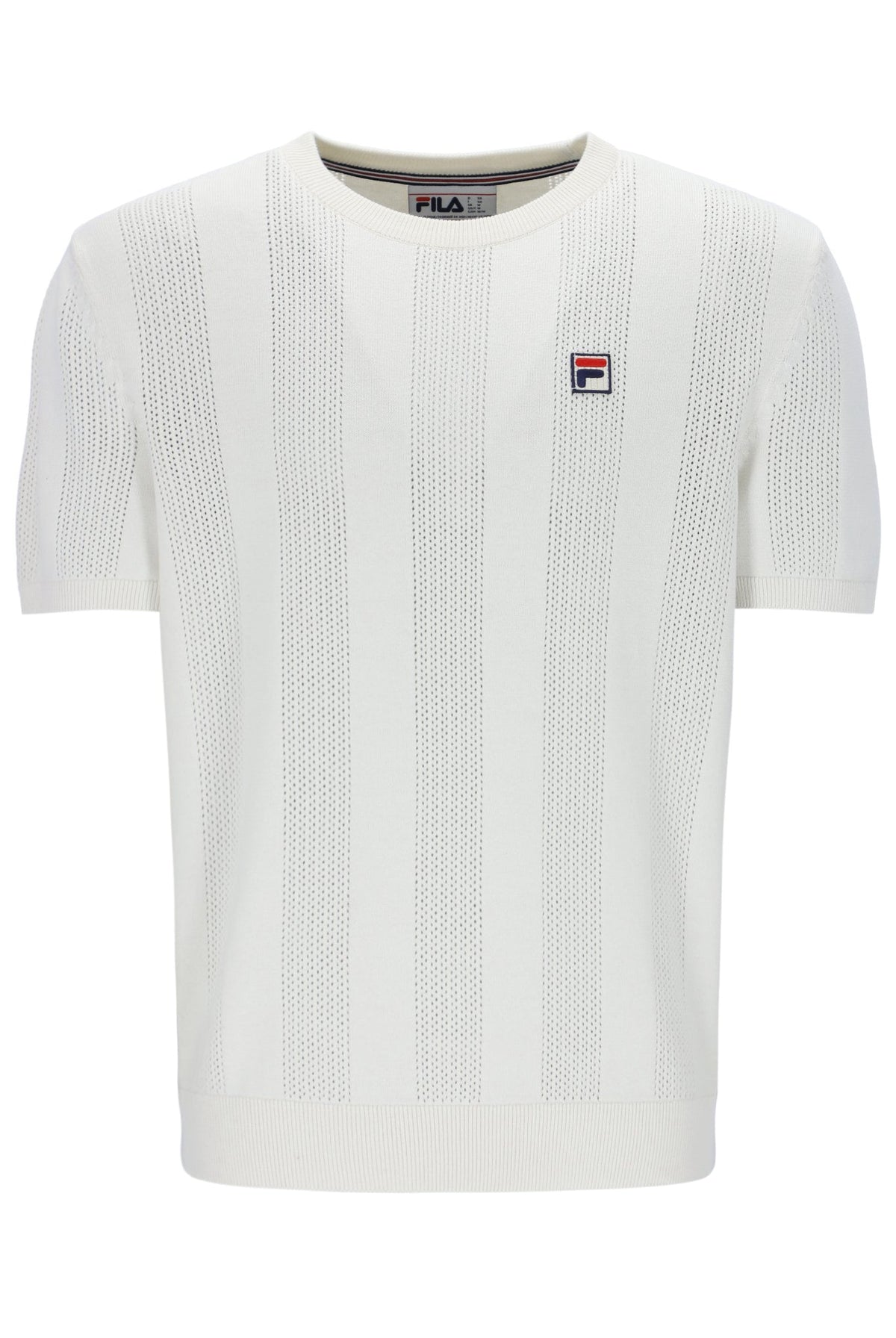 Gardenia Corrado Knitted Panel Tee - Neutral Off White