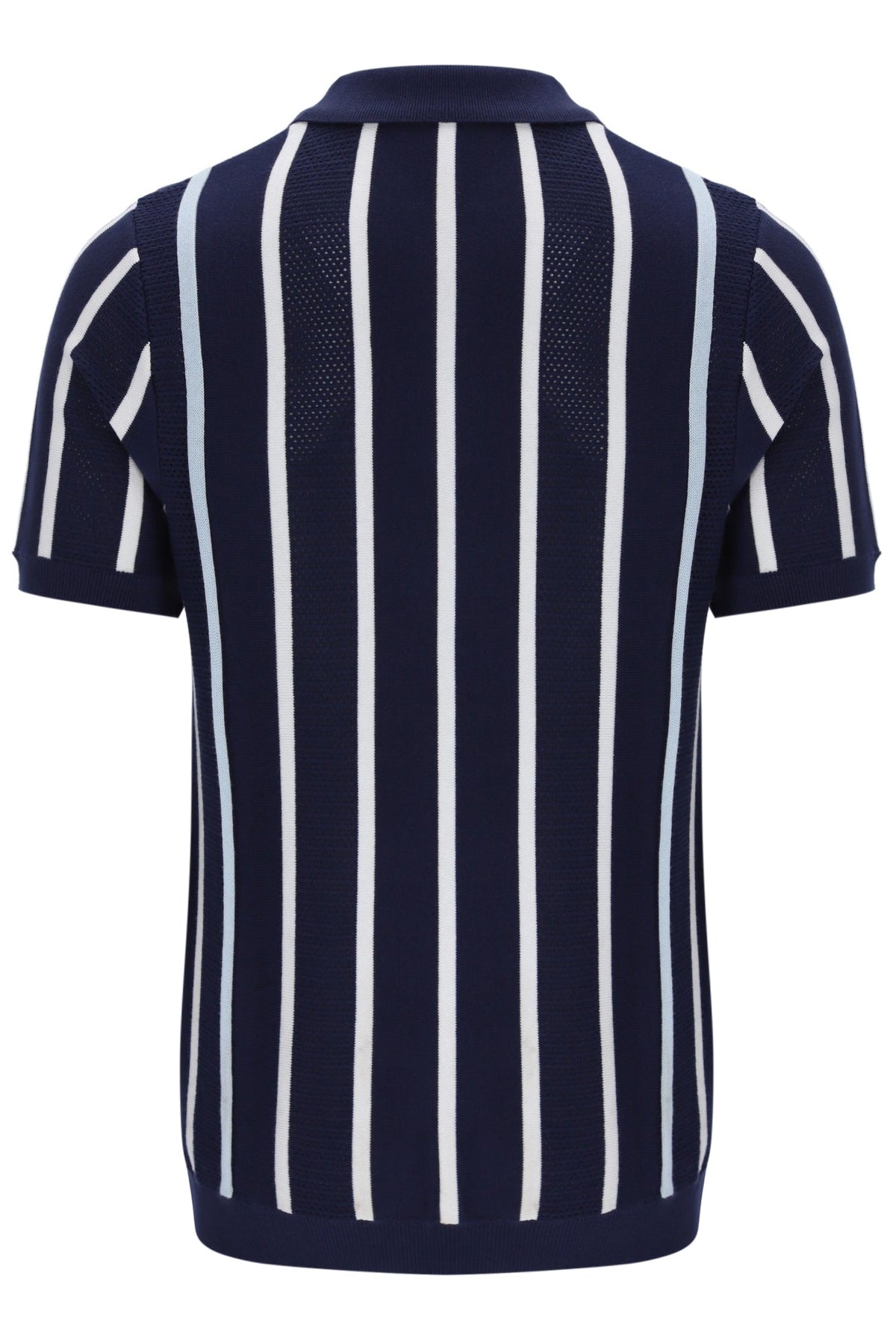 Fila Navy Giorgio Crochet Patchwork Knitted Polo - Navy