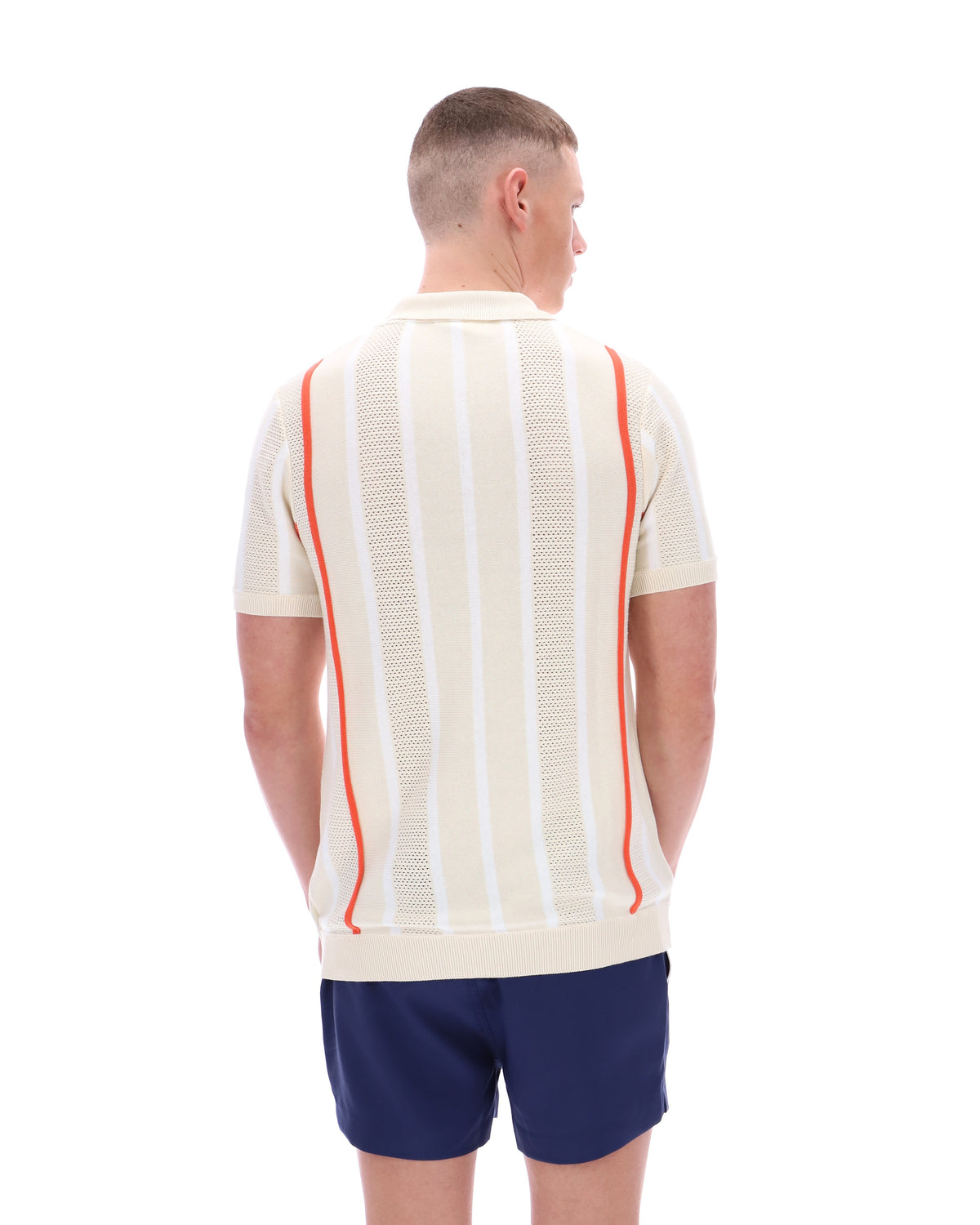 Tapioca Giorgio Crochet Patchwork Knitted Polo - Off White