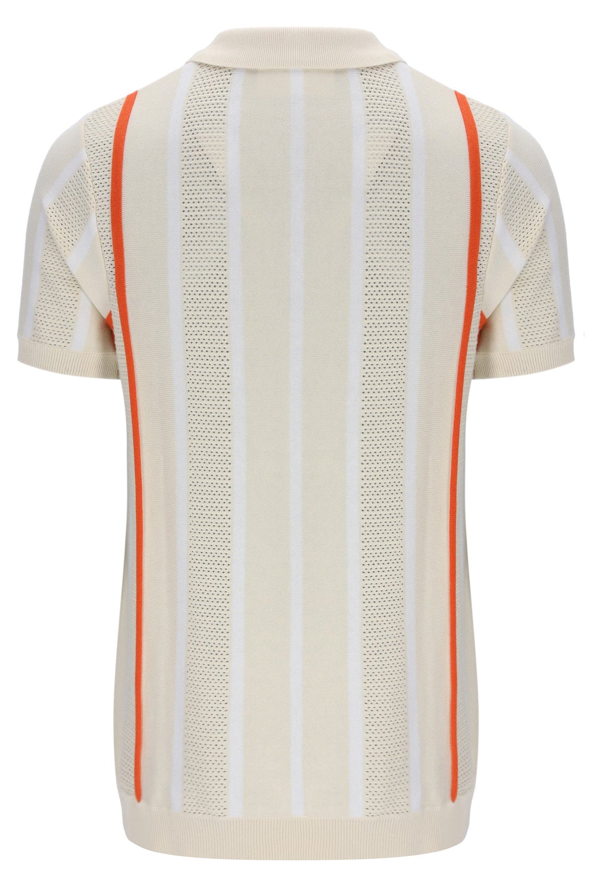 Tapioca Giorgio Crochet Patchwork Knitted Polo - Off White