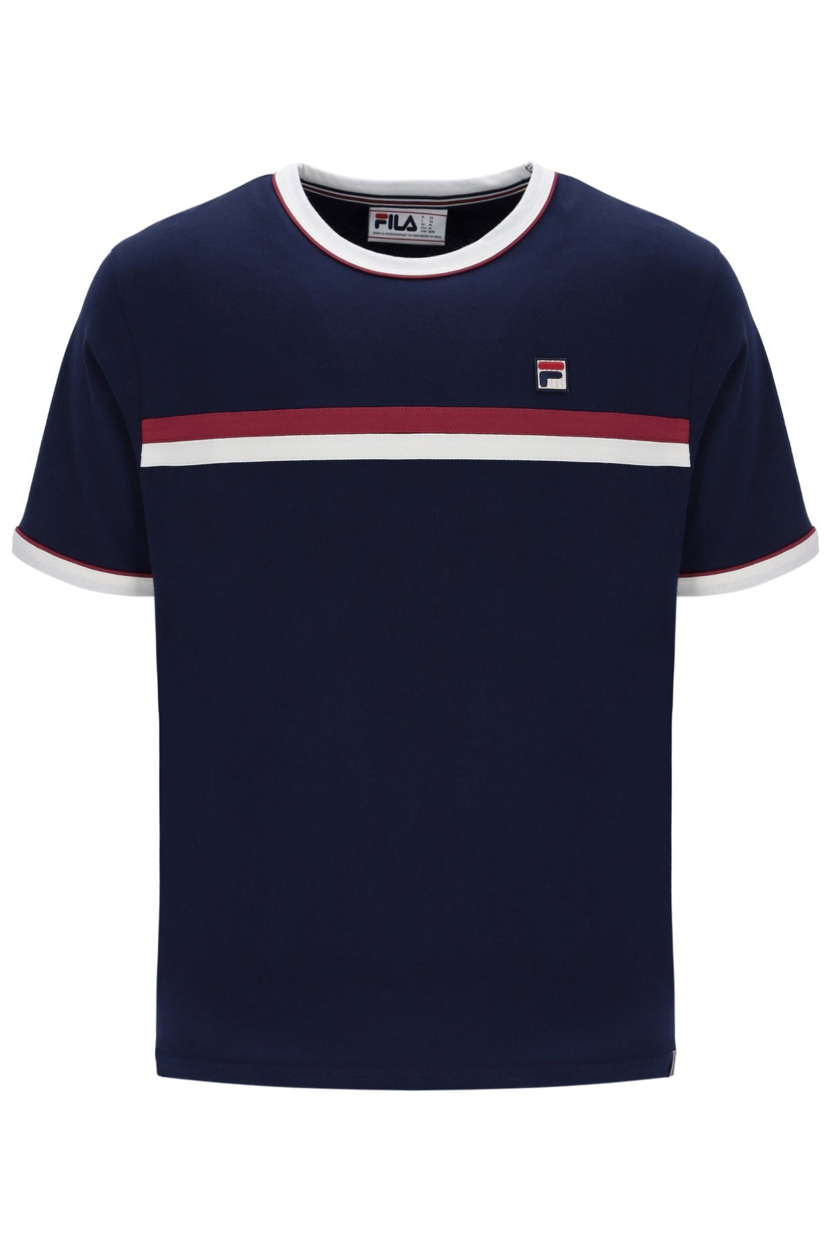 Fila Navy Rosario Tee with Terry Stripes - Navy
