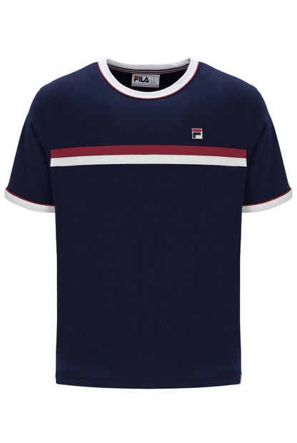 Fila Navy Rosario Tee with Terry Stripes - Navy