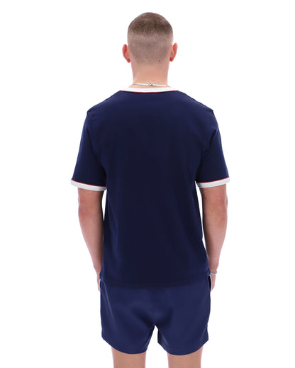 Fila Navy Rosario Tee with Terry Stripes - Navy