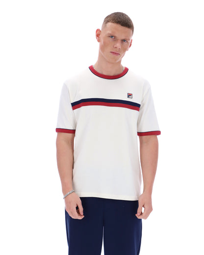 Gardenia Rosario Tee with Terry Stripes - White