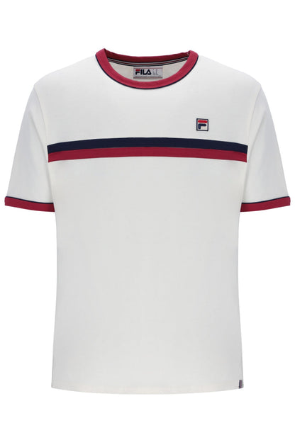 Gardenia Rosario Tee with Terry Stripes - White