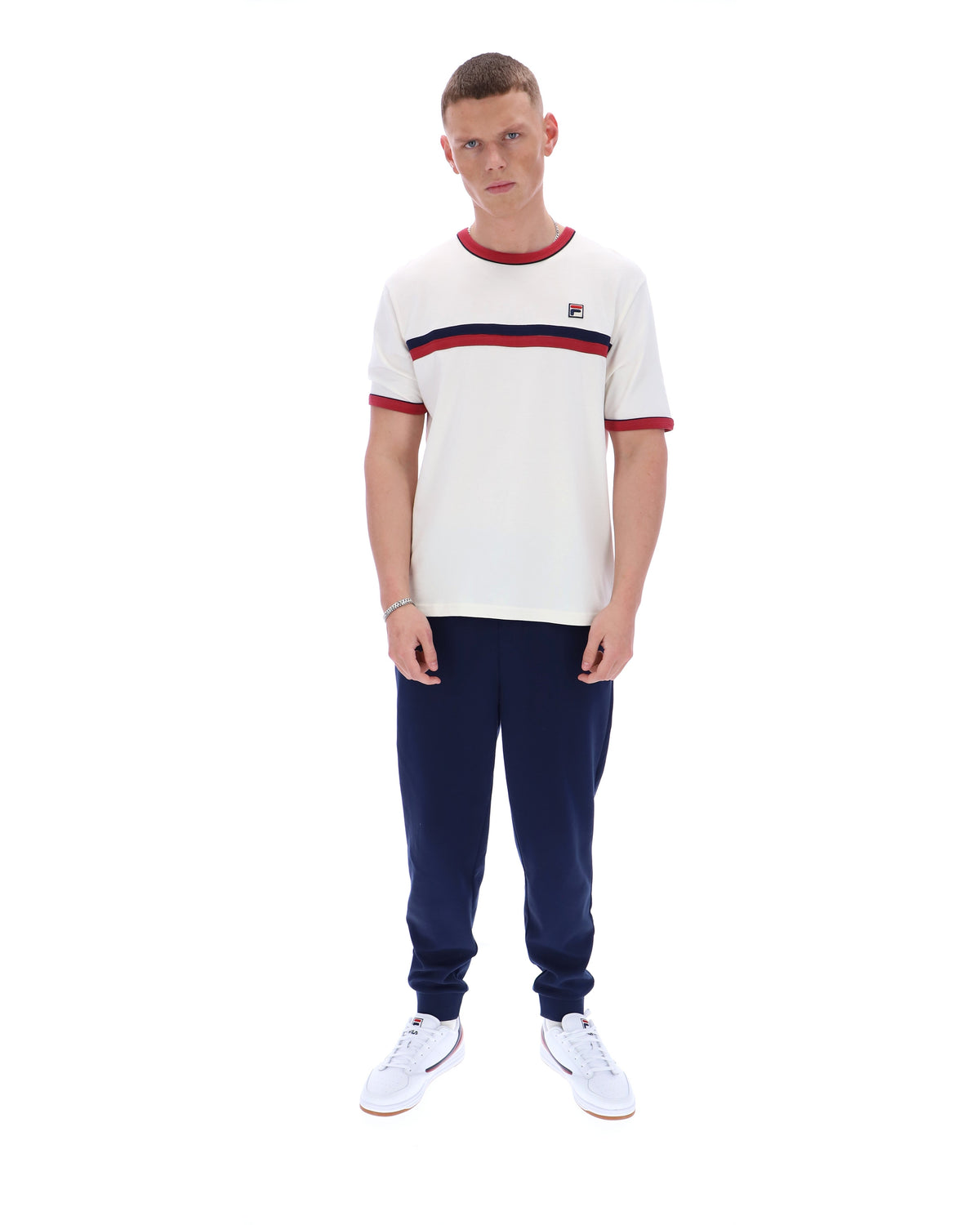 Gardenia Rosario Tee with Terry Stripes - White
