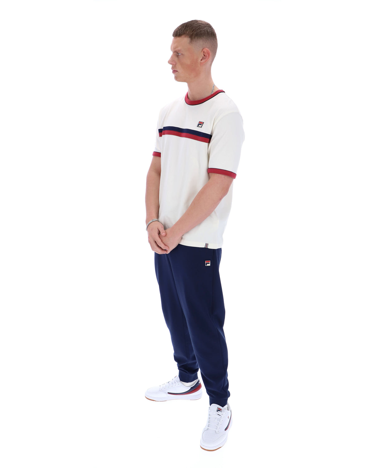 Gardenia Rosario Tee with Terry Stripes - White