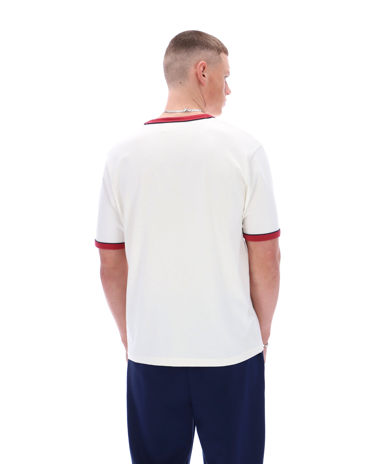 Gardenia Rosario Tee with Terry Stripes - White