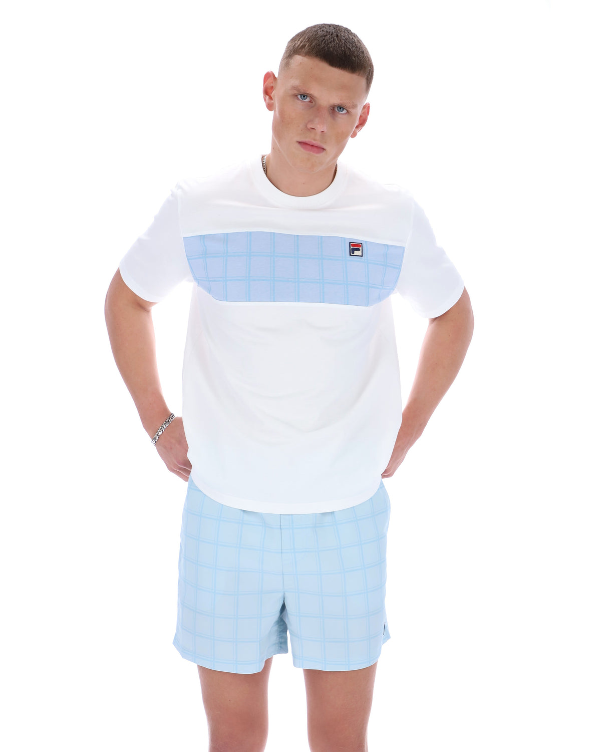 White Mano Cut and Sew Panel Tee - White