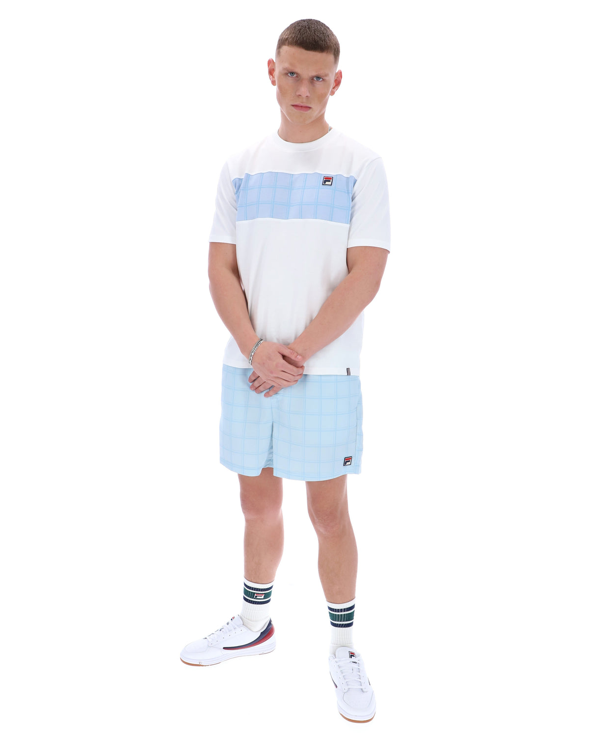 White Mano Cut and Sew Panel Tee - White