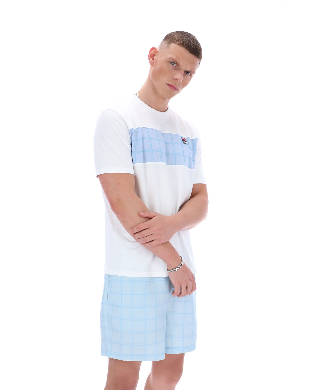 White Mano Cut and Sew Panel Tee - White