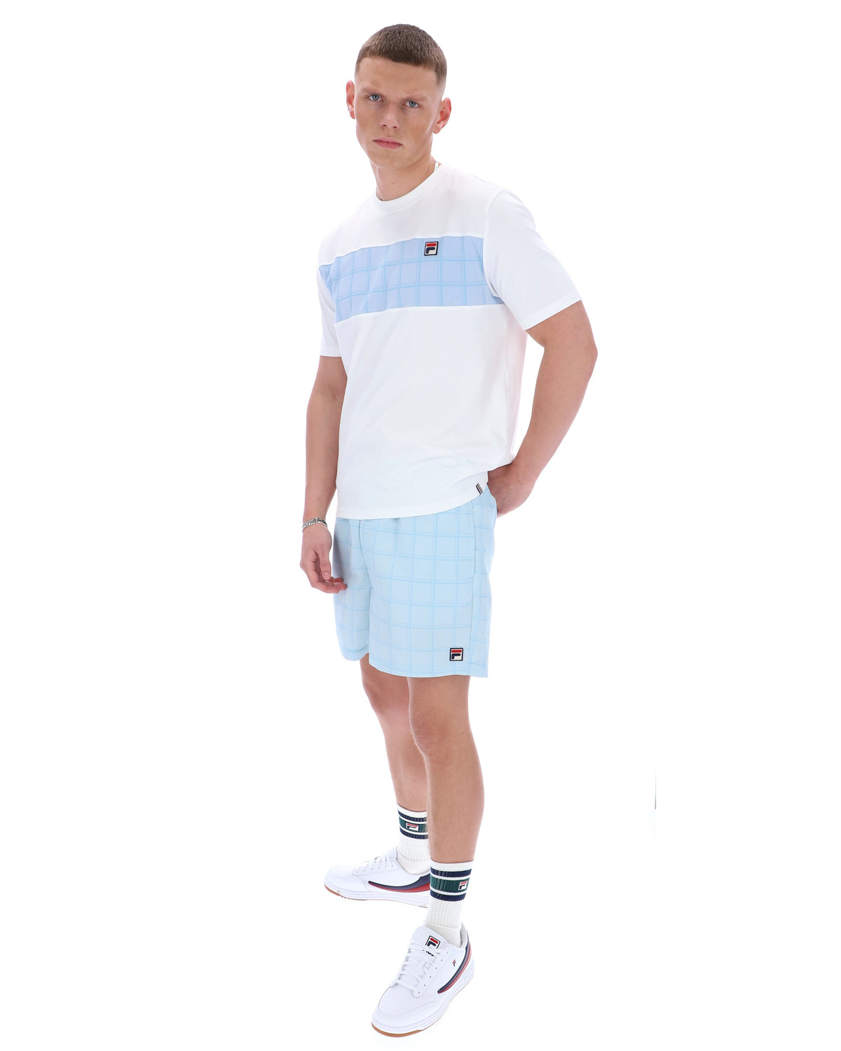 White Mano Cut and Sew Panel Tee - White