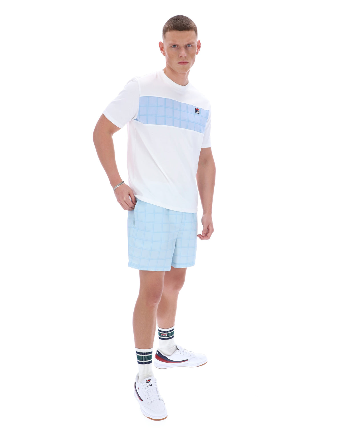 White Mano Cut and Sew Panel Tee - White