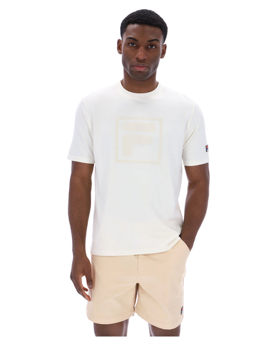Gardenia Pepe Tee with Flock Logo - Neutral White