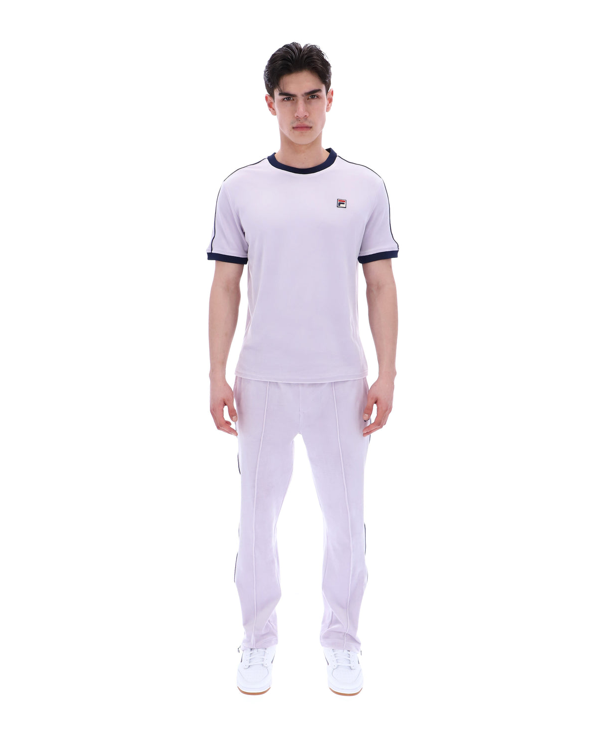 Misty Lilac Basilio Velour Tee - Pale Purple