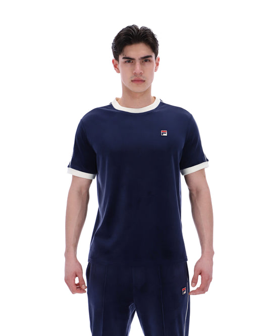 Fila Navy Basilio Velour Tee - Fila Navy