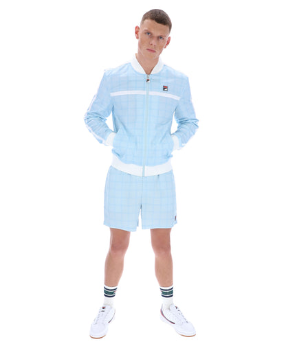Skyway Filippo Tonal Check Track Top - Baby Blue