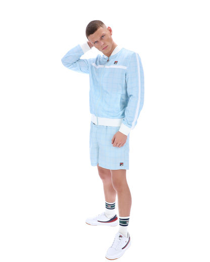 Skyway Filippo Tonal Check Track Top - Baby Blue