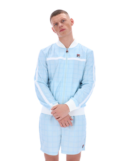 Skyway Filippo Tonal Check Track Top - Baby Blue