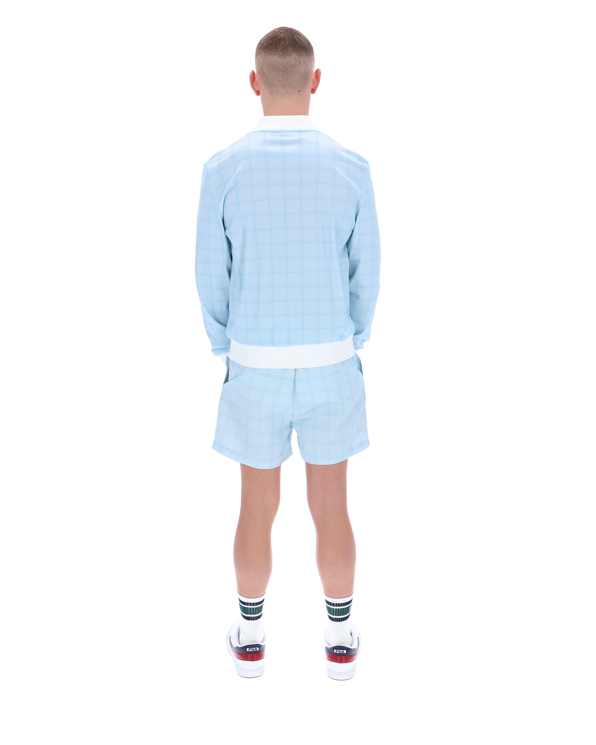 Skyway Filippo Tonal Check Track Top - Baby Blue