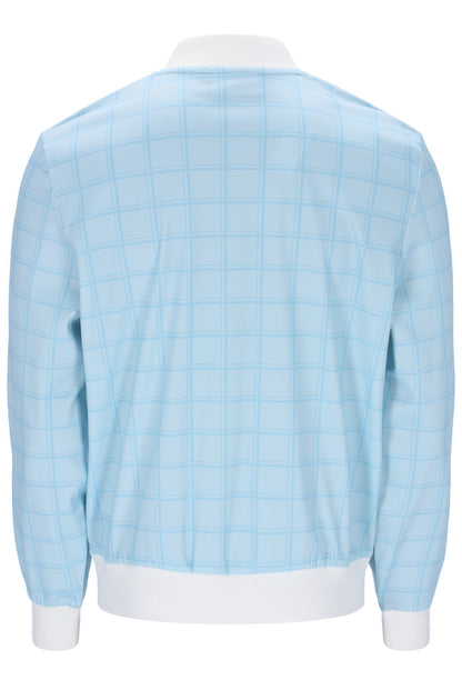 Skyway Filippo Tonal Check Track Top - Baby Blue