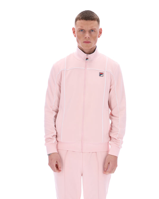 Pale Pink Armando Contrasting Piping Track Top - Light Baby Pink