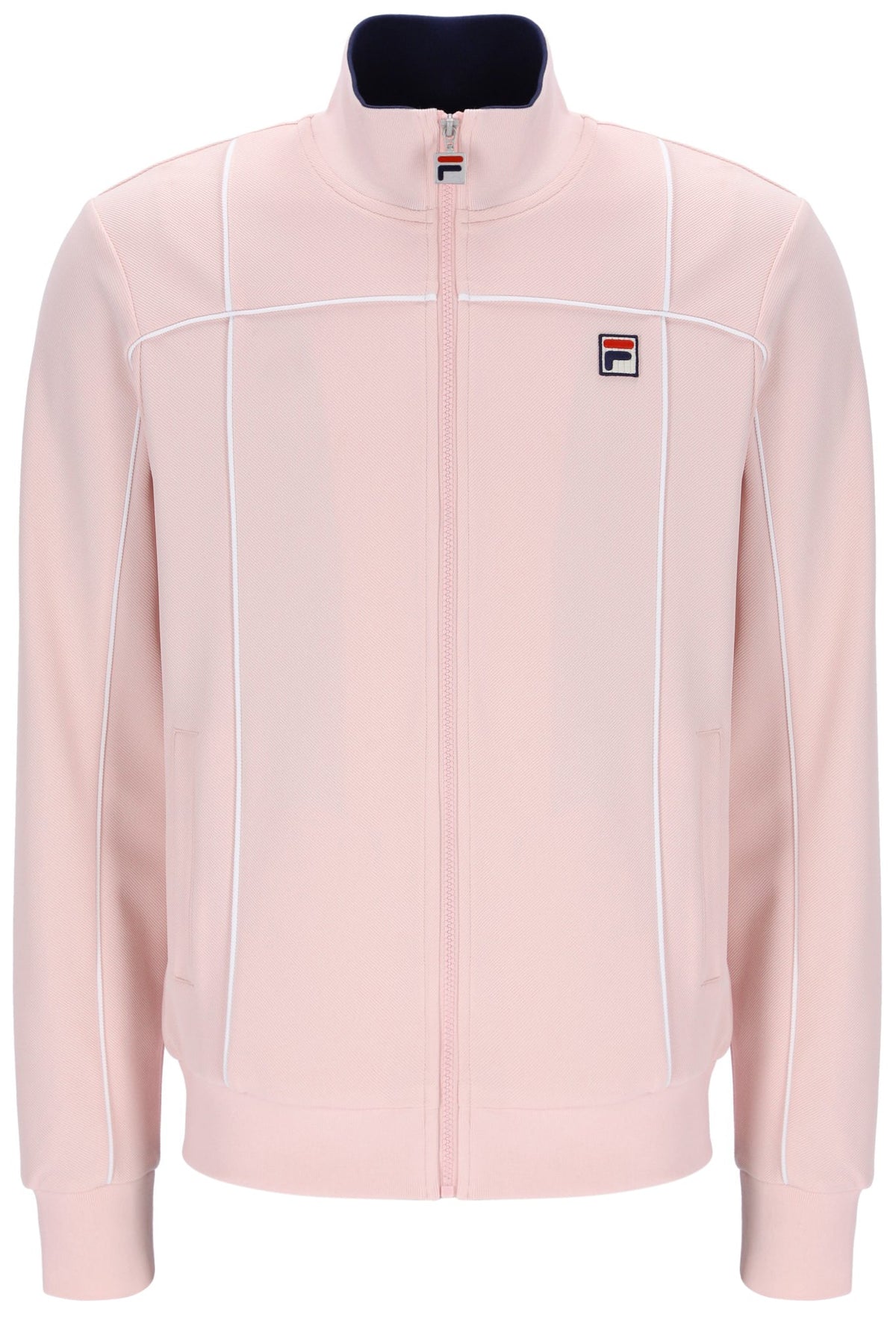 Pale Pink Armando Contrasting Piping Track Top - Light Baby Pink