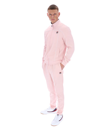 Pale Pink Armando Contrasting Piping Track Top - Light Baby Pink