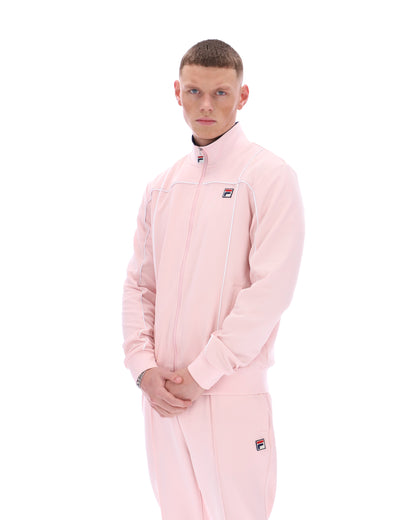Pale Pink Armando Contrasting Piping Track Top - Light Baby Pink