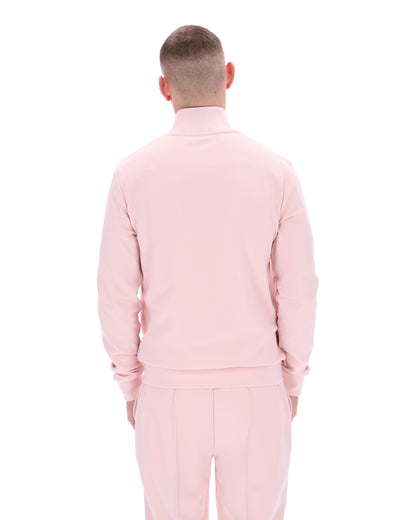 Pale Pink Armando Contrasting Piping Track Top - Light Baby Pink