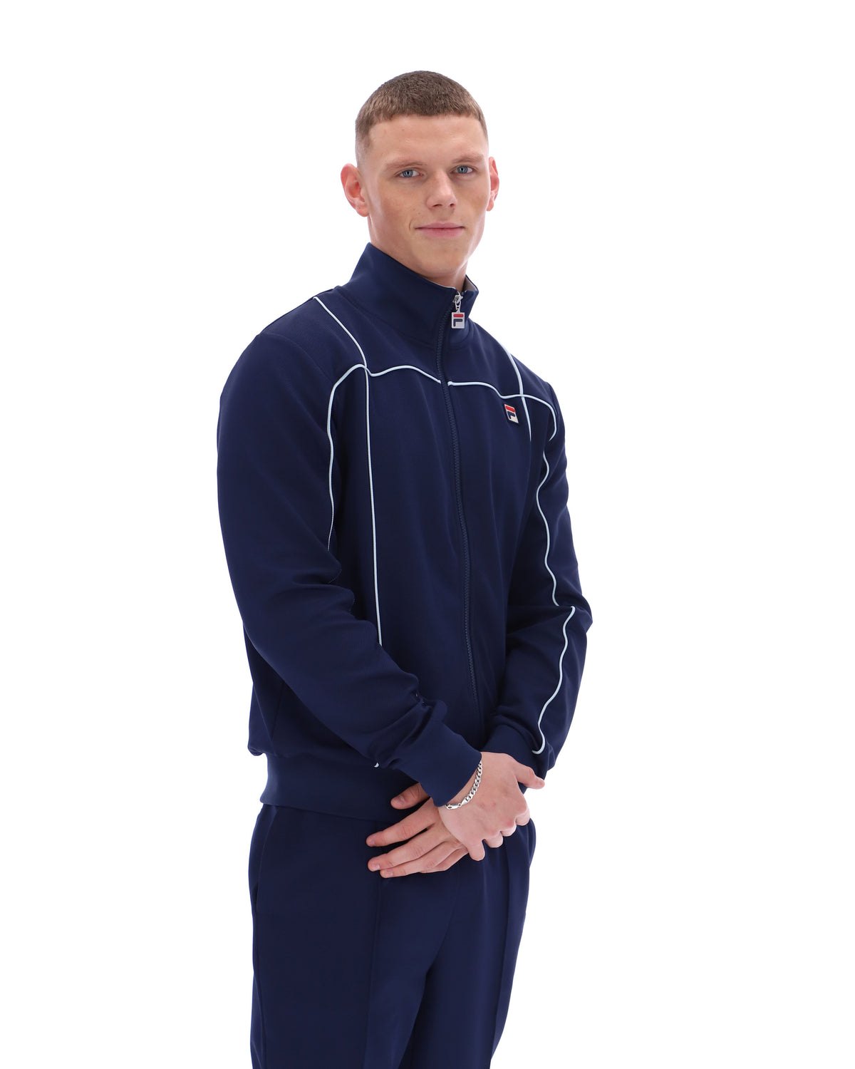 Fila Navy Armando Contrasting Piping Track Top - Bold Navy