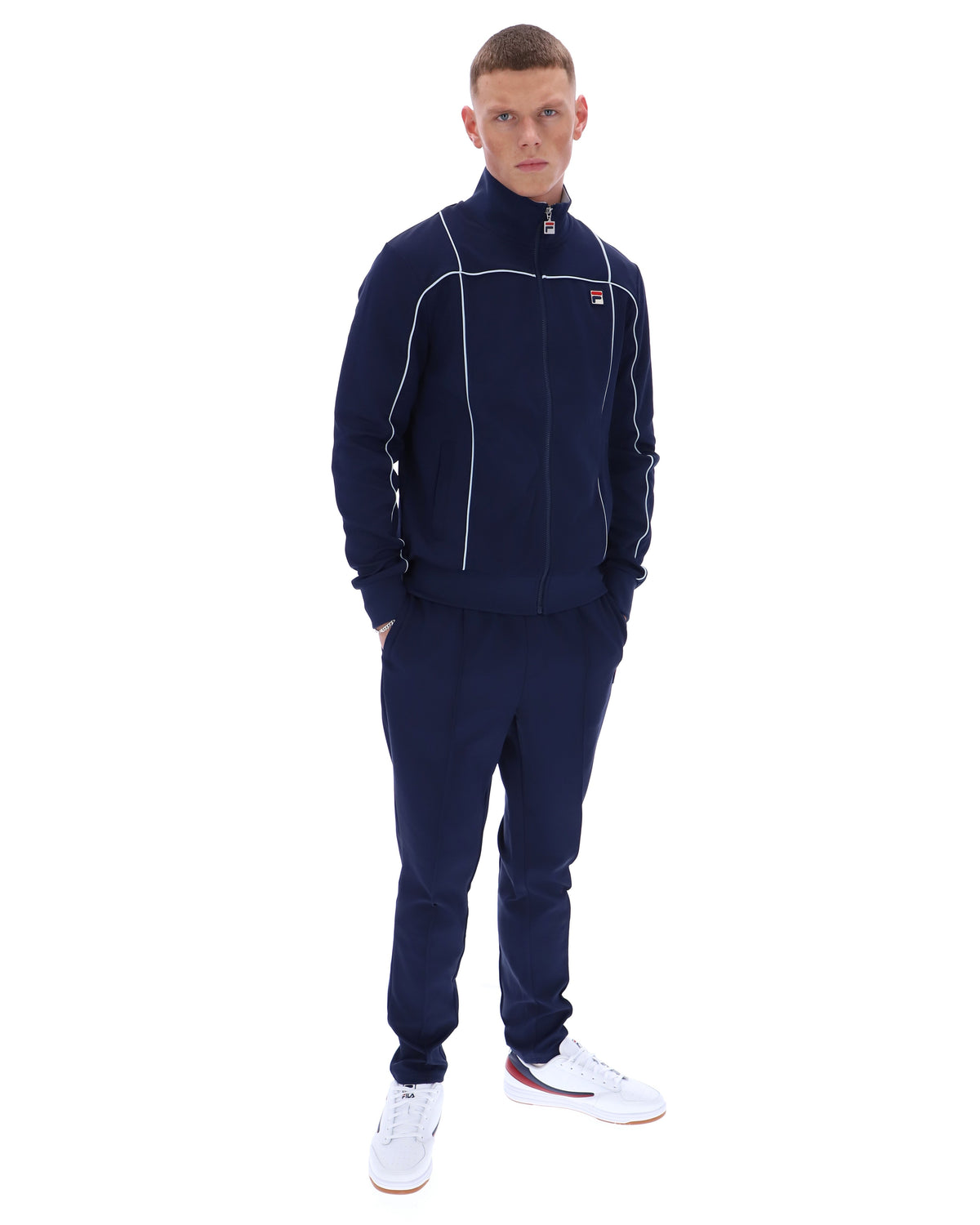 Fila Navy Armando Contrasting Piping Track Top - Bold Navy