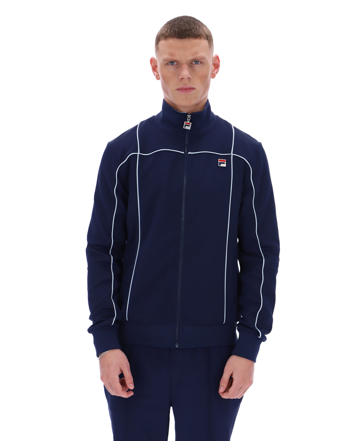 Fila Navy Armando Contrasting Piping Track Top - Bold Navy